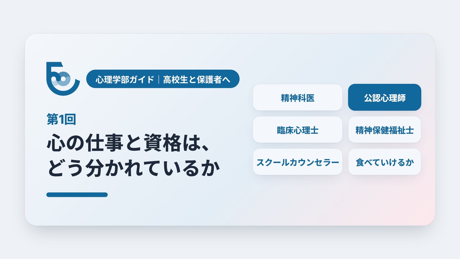 心理学部ガイド① 心の仕事と資格はどう分かれているか